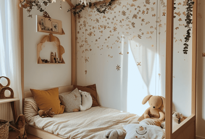 Lit montessori en bois
