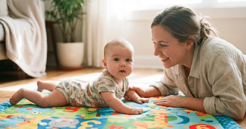 Activités bébé 3 mois tapis d’éveil