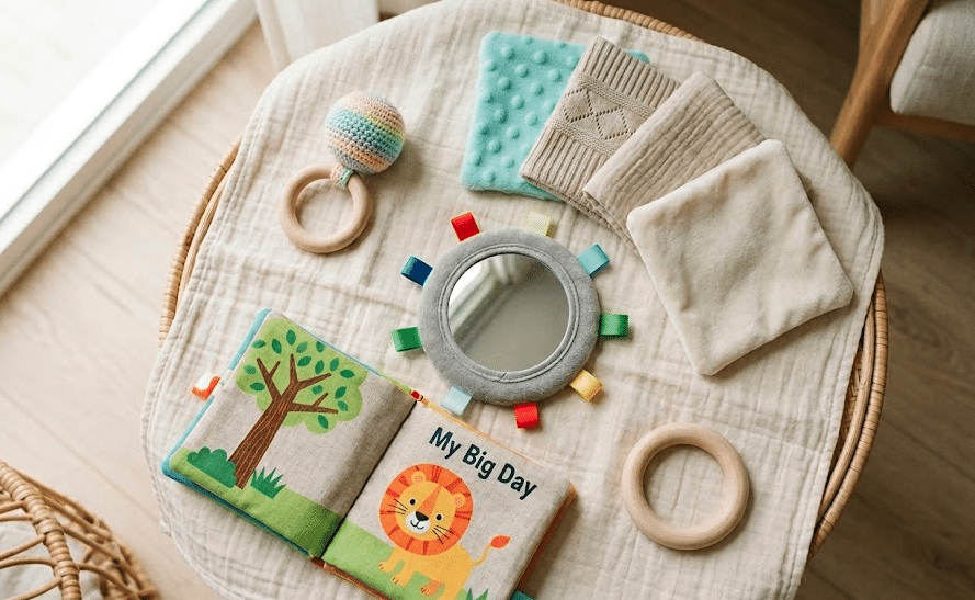 Tummy time activité bébé 3 mois sur le ventre