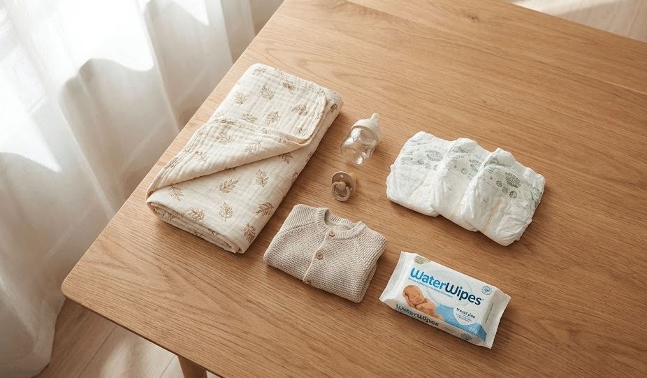 Valise et accessoires pour voyager avec un bébé de 2 mois